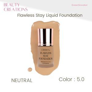 BEAUTY CREATIONS, Flawless Stay Liquid Foundation, Color,  # 5.0